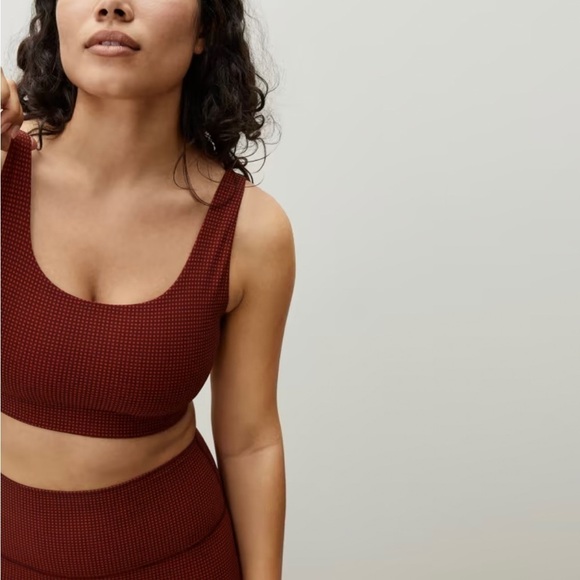 Everlane Perform Bra in Maroon Grid NWT SIZE XXS - Picture 3 of 8